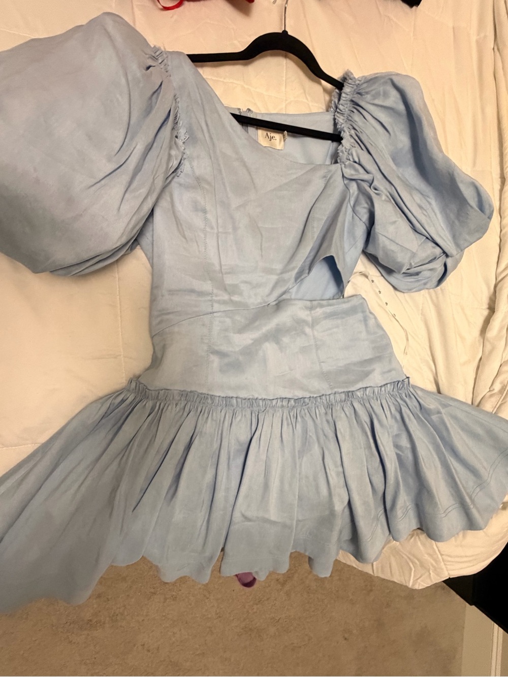 Aje Powder Blue Puff-Sleeve women Formal Dress